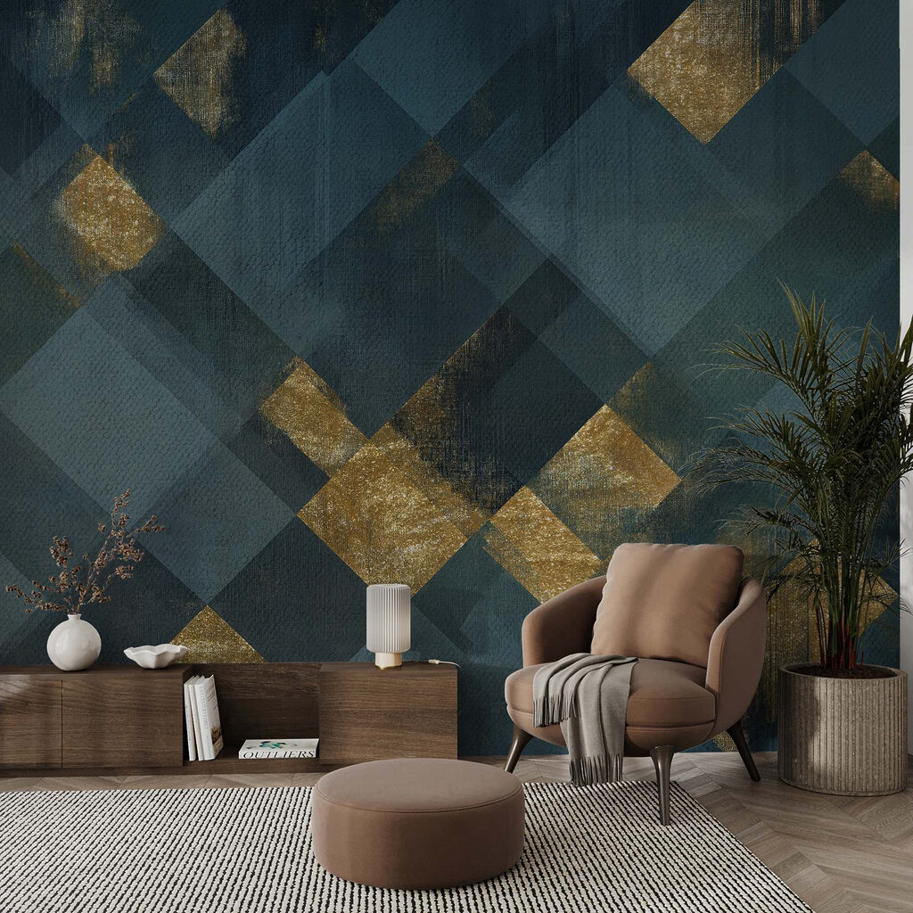 Cuadrados con toques dorados — interior 1