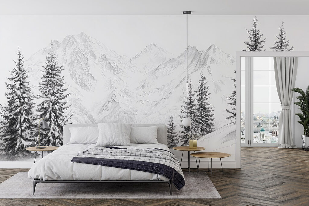 Pinos ante cumbres nevadas — interior 2
