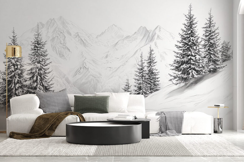Pinos ante cumbres nevadas — interior 4