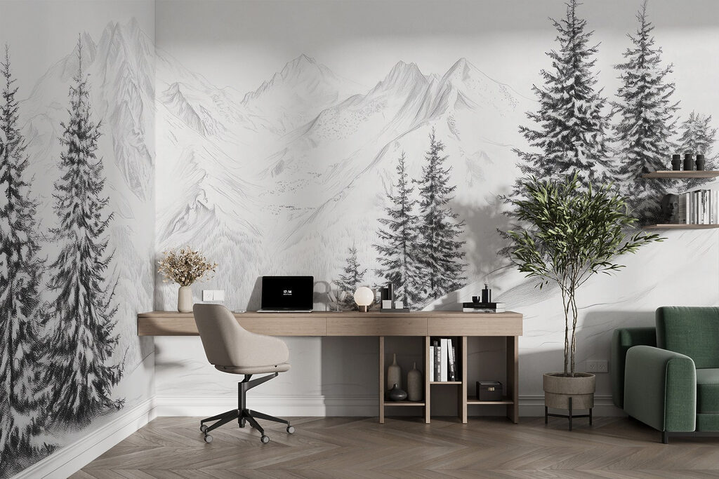 Pinos ante cumbres nevadas — interior 5