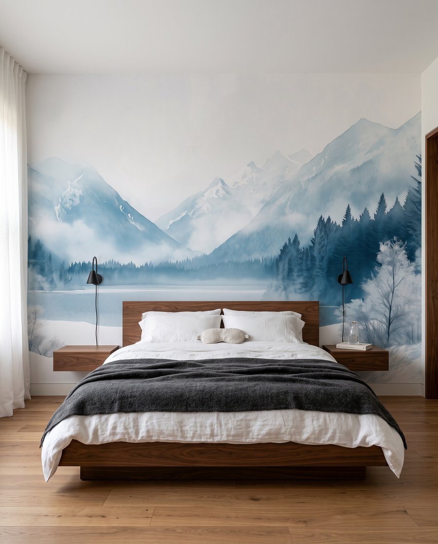 Lago invernal en niebla — interior 2