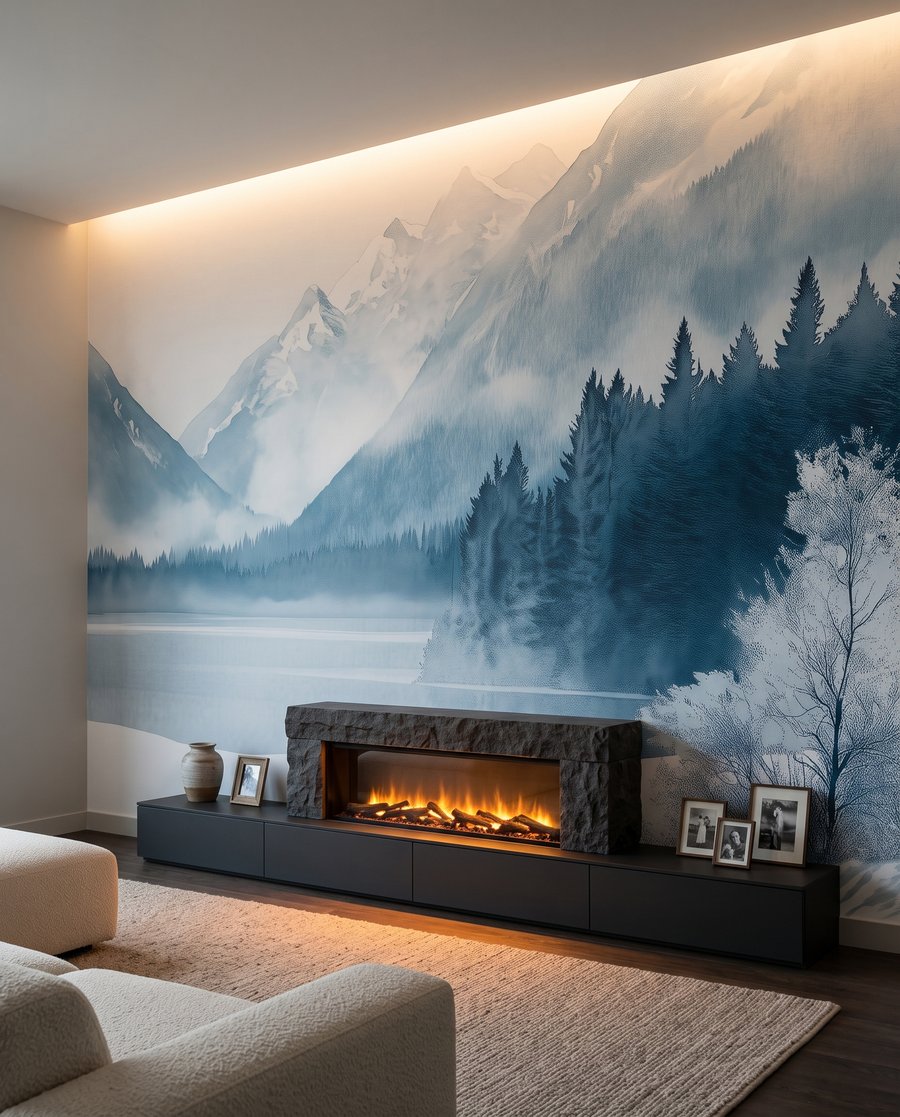 Lago invernal en niebla — interior 5