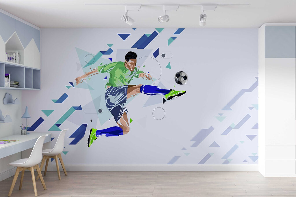 Futbolista entre flechas azules — interior 4