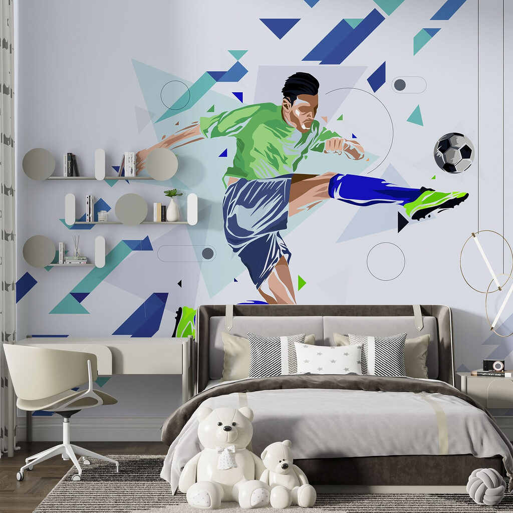 Futbolista entre flechas azules — interior 5