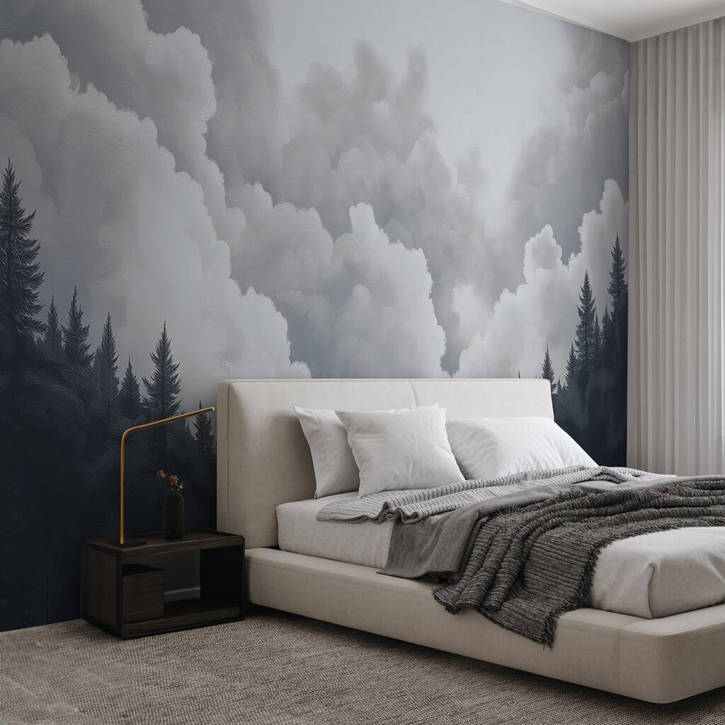 Pinos bajo nubes altas — interior 1