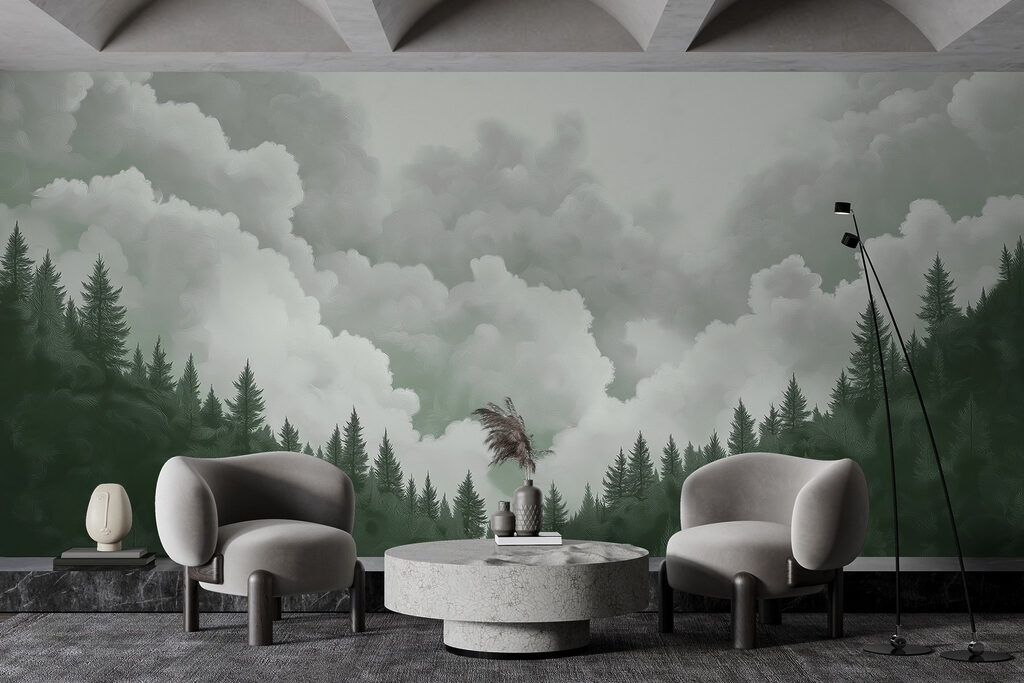 Pinos bajo nubes altas — interior 3
