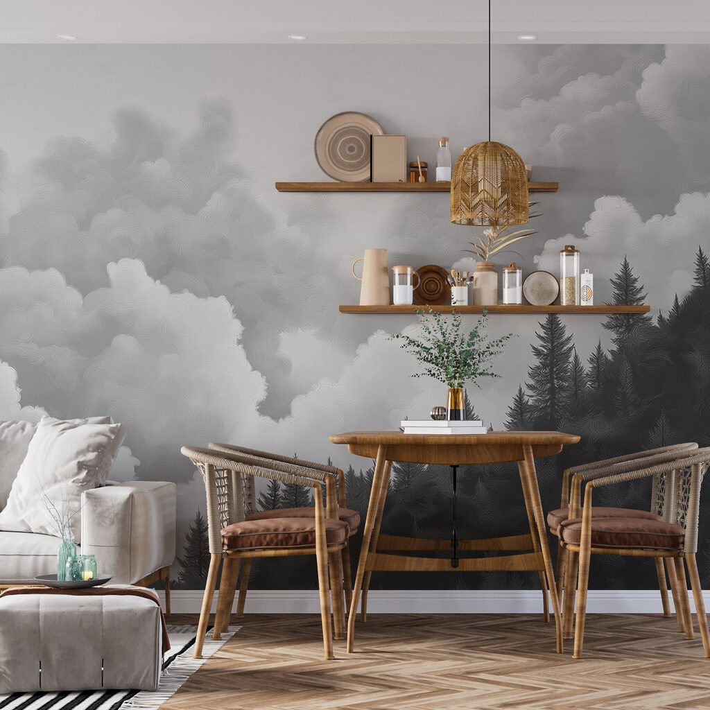 Pinos bajo nubes altas — interior 2