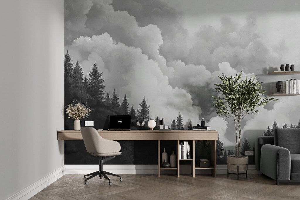 Pinos bajo nubes altas — interior 3
