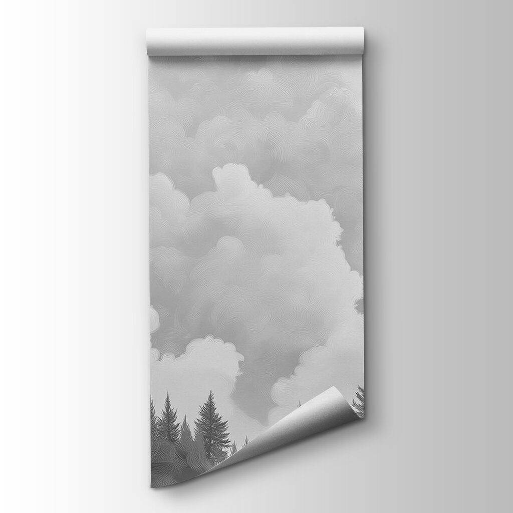 Pinos bajo nubes altas — vista del producto