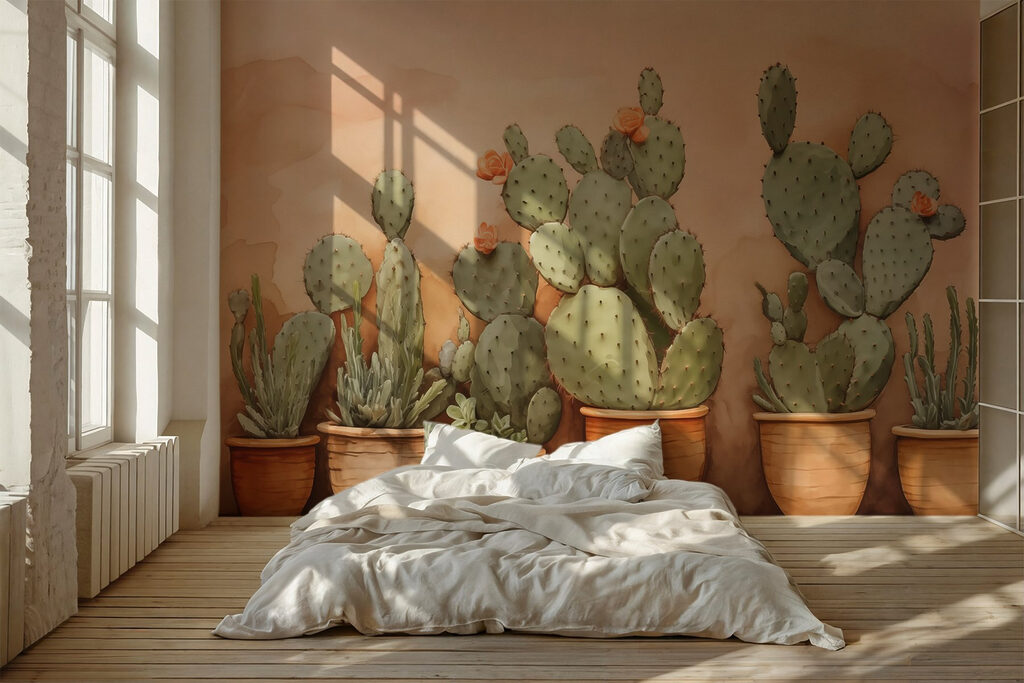 Cactus sobre fondo melocotón — interior 1
