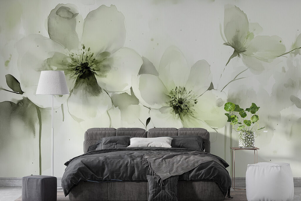 Pétalos rizados sobre negro — interior 1