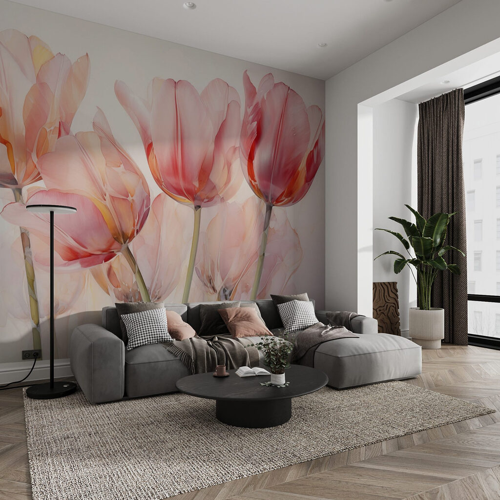 Tulipanes translúcidos en rosa — interior 1