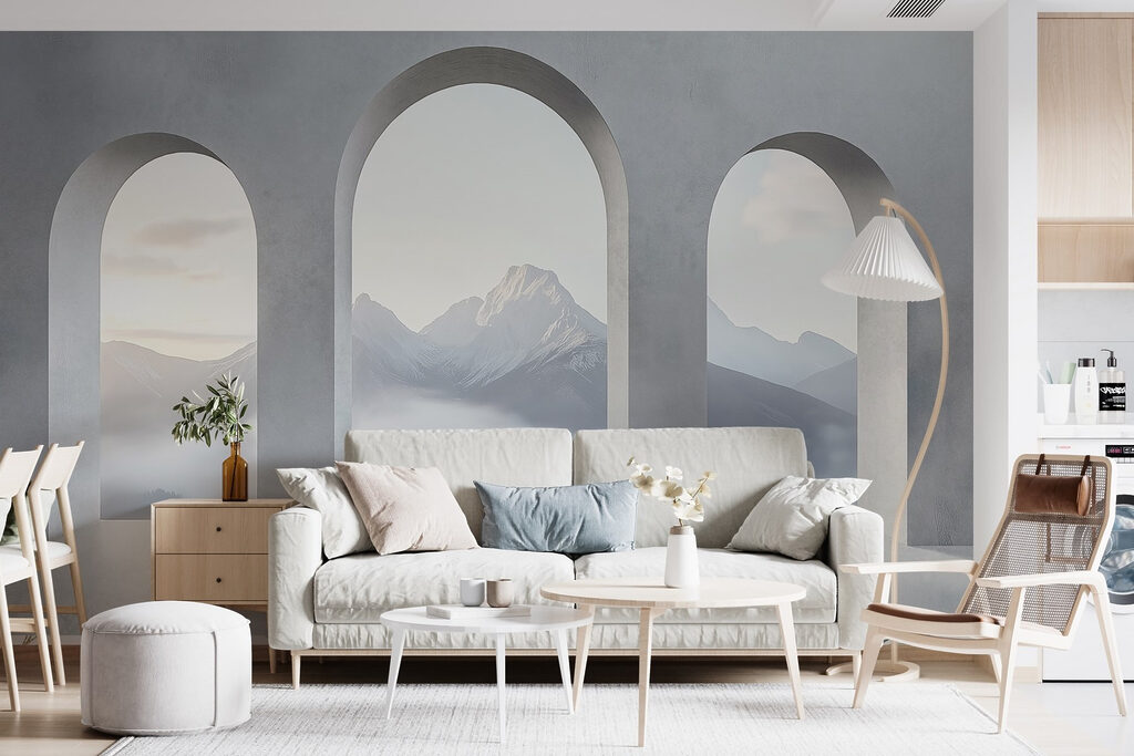 Montaña tras tres arcos — interior 1