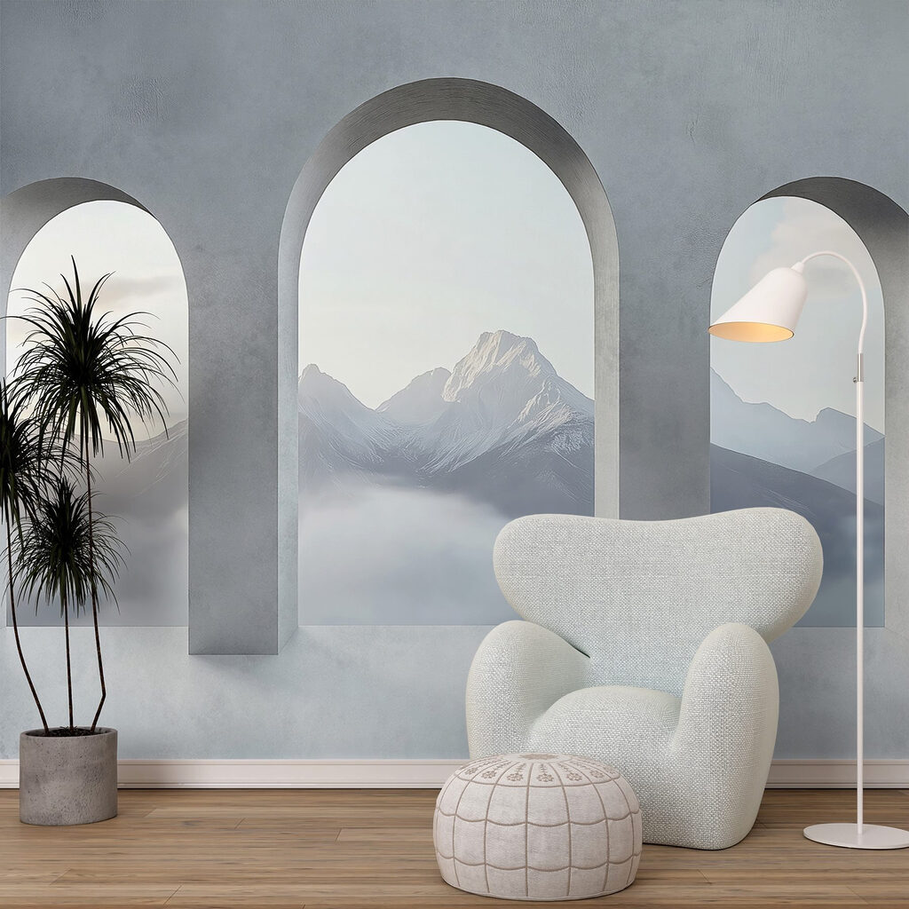 Montaña tras tres arcos — interior 2