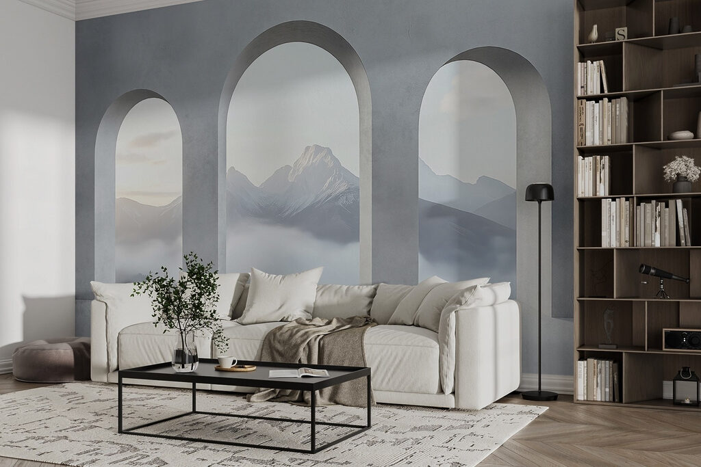 Montaña tras tres arcos — interior 3