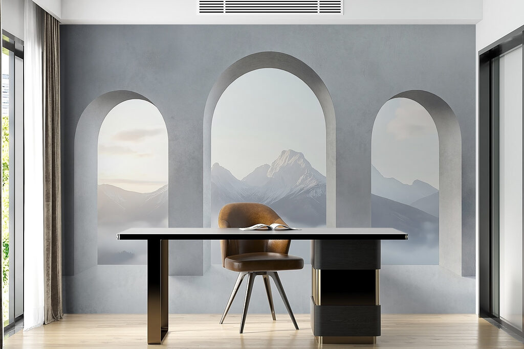 Montaña tras tres arcos — interior 4