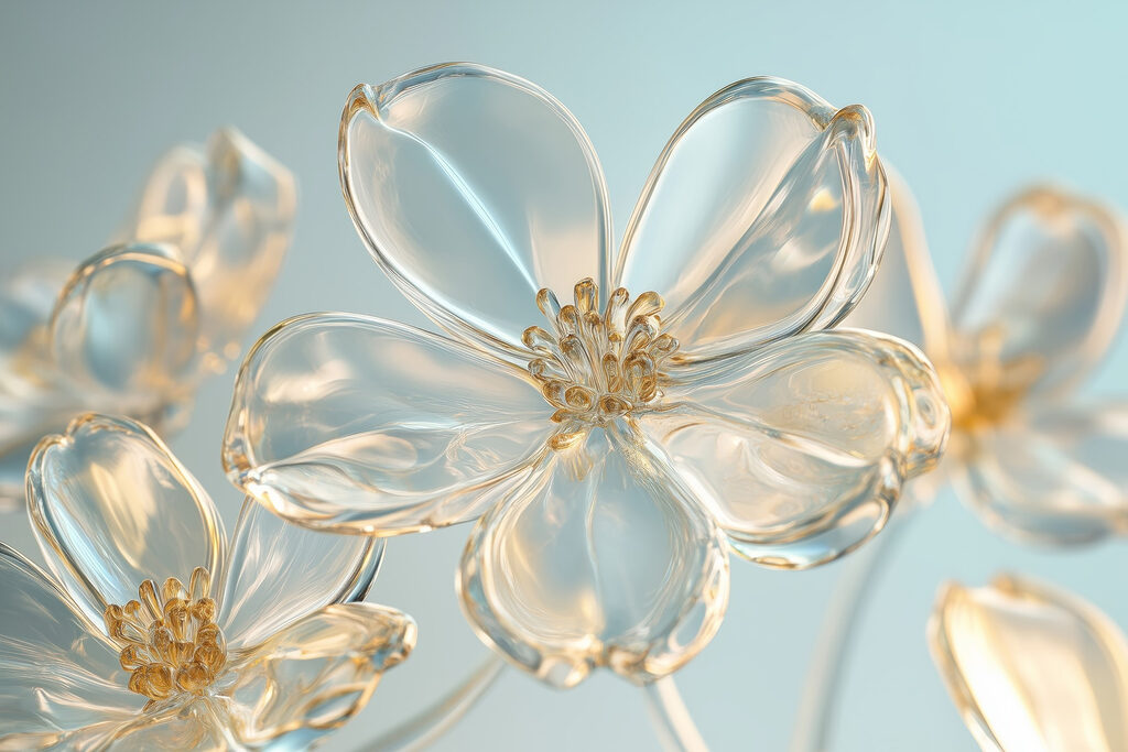 Flores con bordes dorados — diseño completo