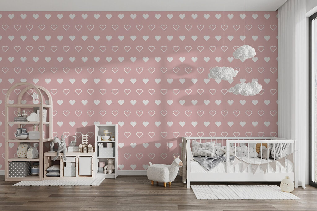 Corazones blancos sobre rosa — interior 3