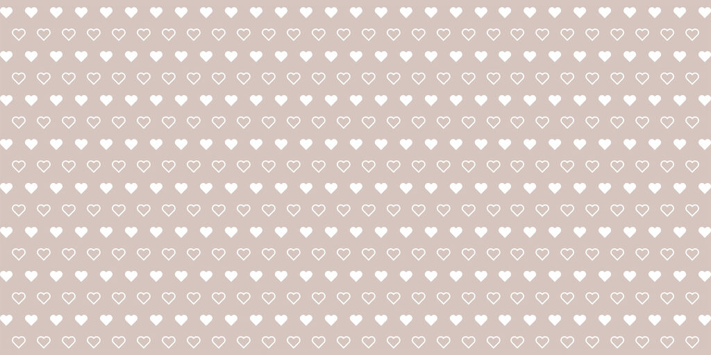 Corazones blancos sobre rosa — diseño completo