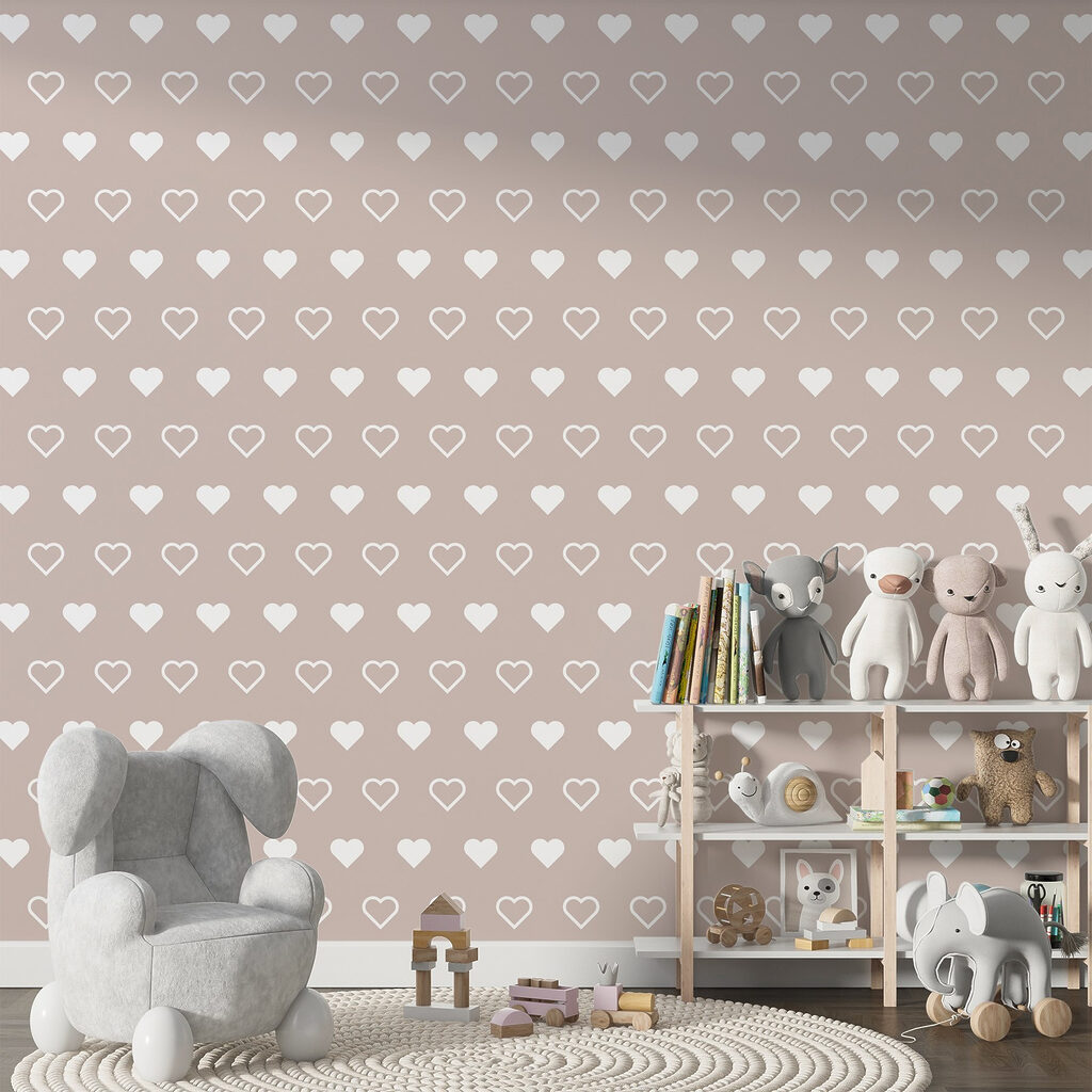 Corazones blancos sobre rosa — interior 2