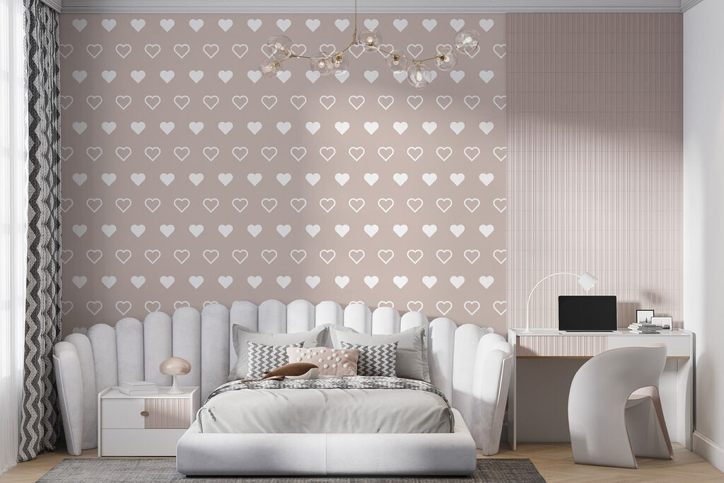 Corazones blancos sobre rosa — interior 4