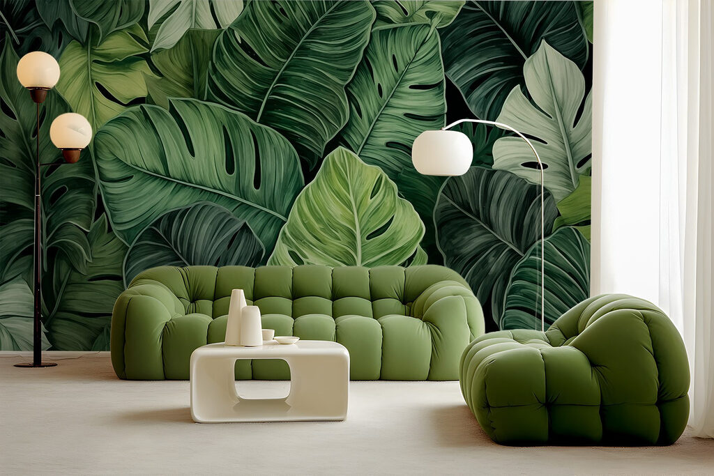 Monstera entre hojas — interior 2