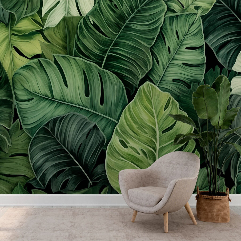 Monstera entre hojas — interior 3