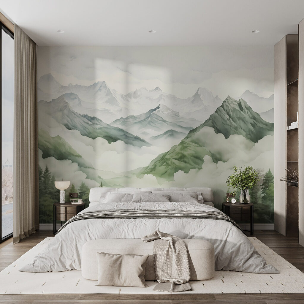 Laderas verdes entre niebla — interior 1
