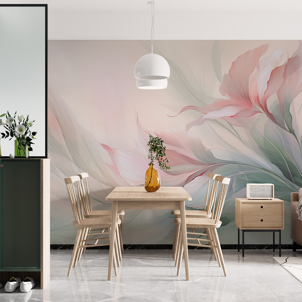 Pétalos rosas en diagonal — interior 1