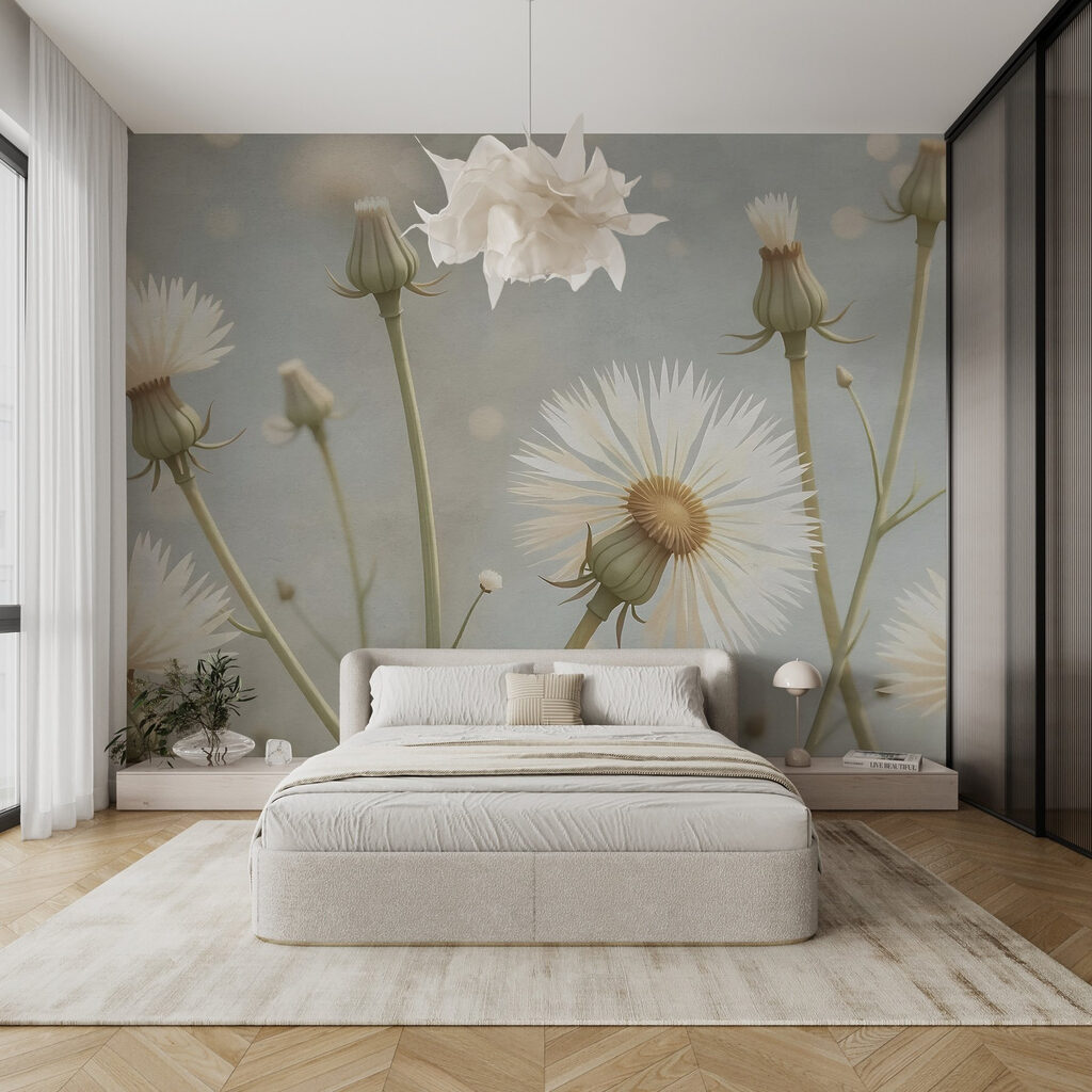 Flores plumosas a contraluz — interior 1