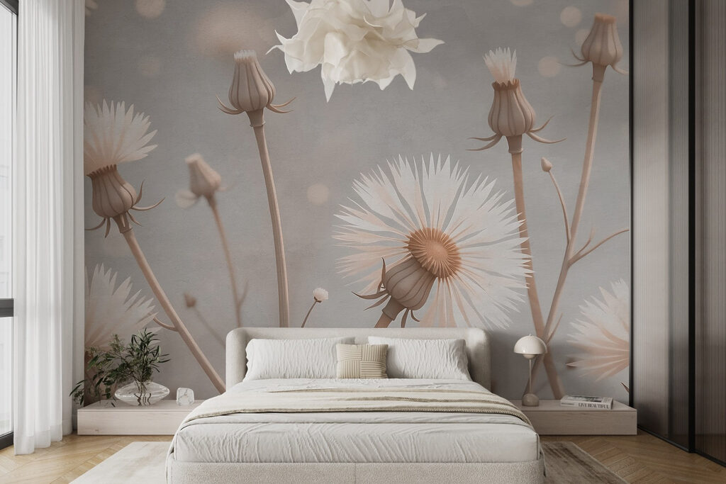 Flores plumosas a contraluz — interior 1