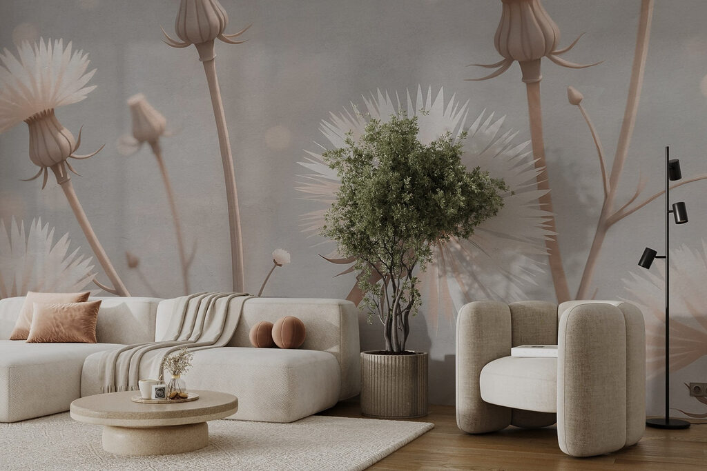 Flores plumosas a contraluz — interior 3