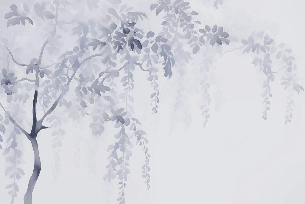 Ramas colgantes con flores — diseño completo