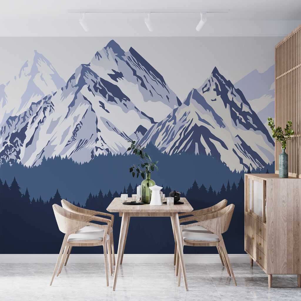 Montañas nevadas sobre pinos — interior 2