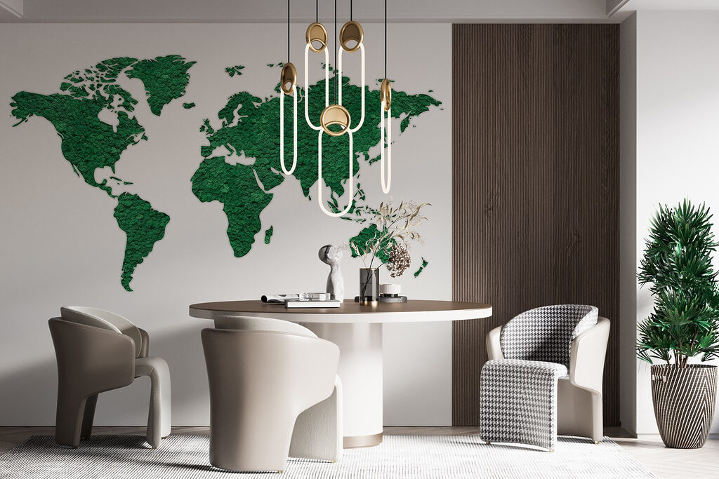 Mapa en verde oliva — interior 1