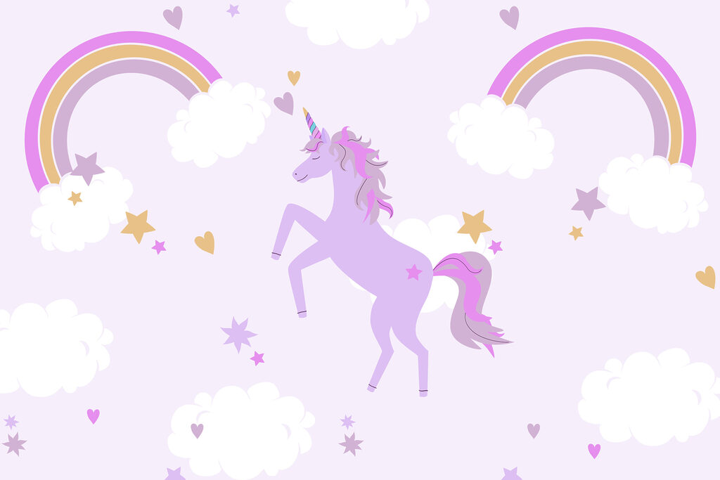 Unicornio entre arcoíris — diseño completo