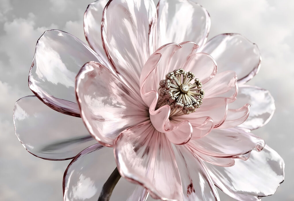 Flor de pétalos brillantes — diseño completo