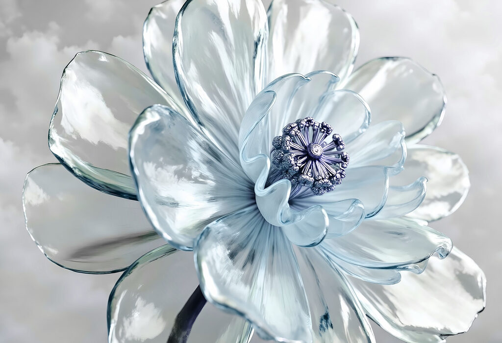 Flor de pétalos brillantes — diseño completo