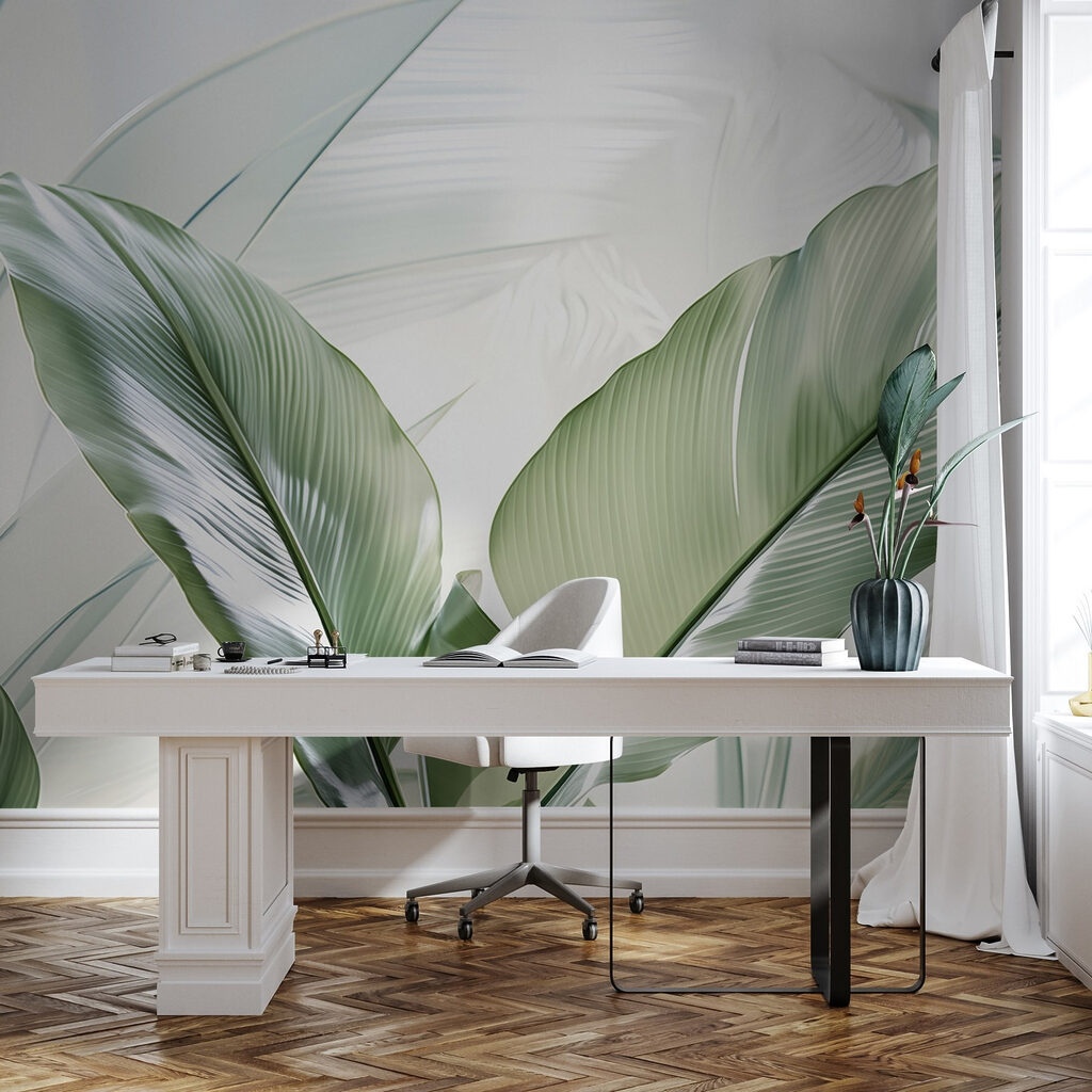 Hojas verdes a contraluz — interior 2