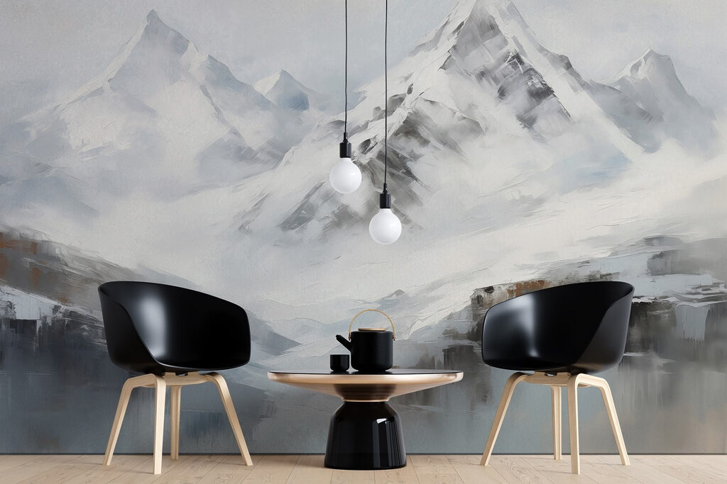 Picos nevados en acuarela — interior 1