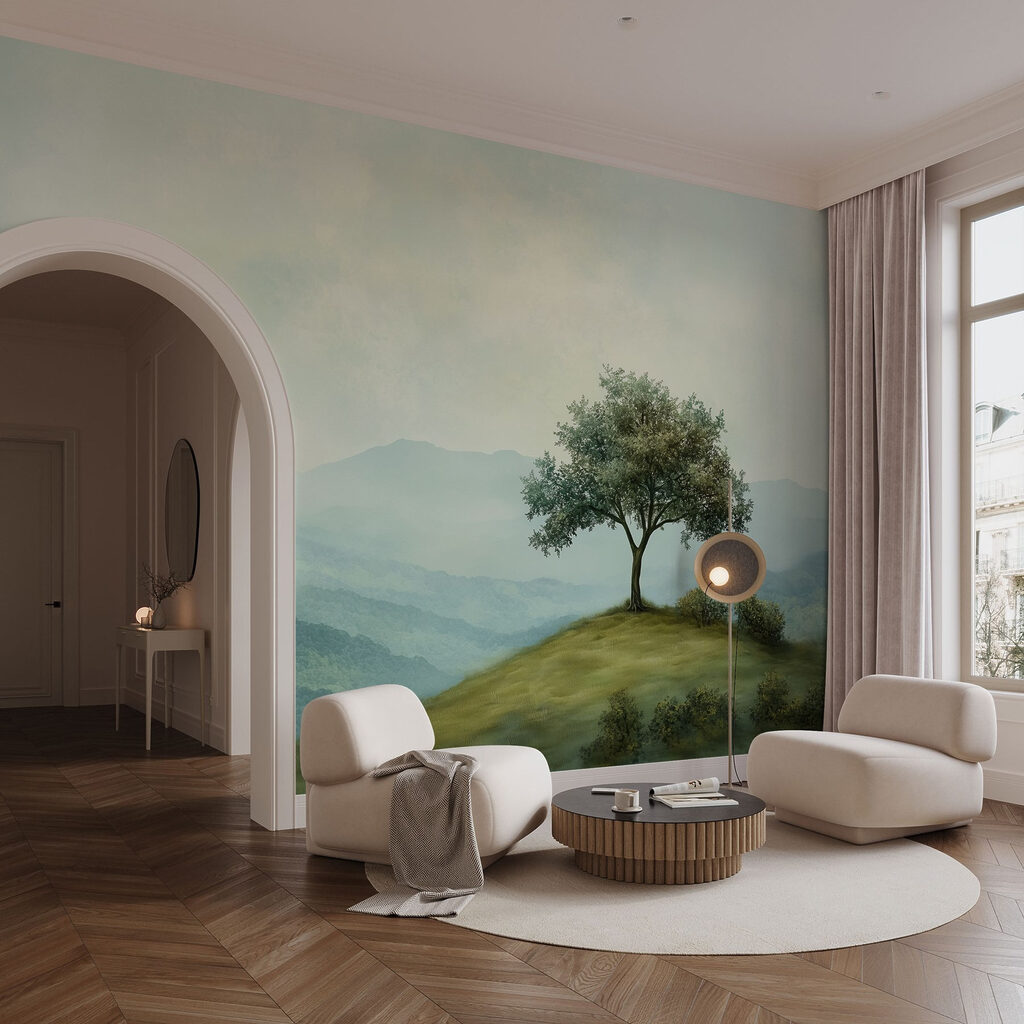 Árbol solitario ante montañas — interior 2
