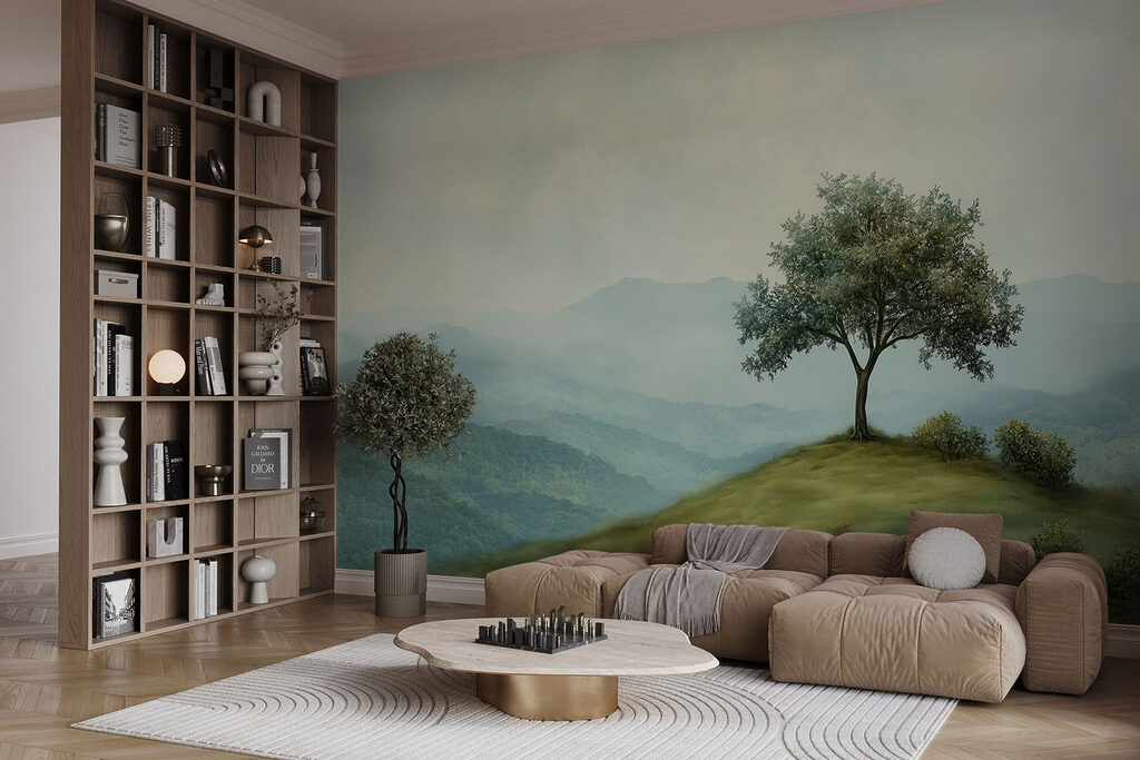 Árbol solitario ante montañas — interior 3