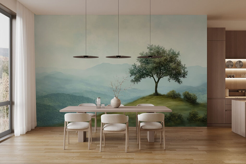 Árbol solitario ante montañas — interior 4