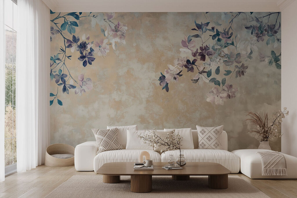 Ramas azules sobre beige — interior 3