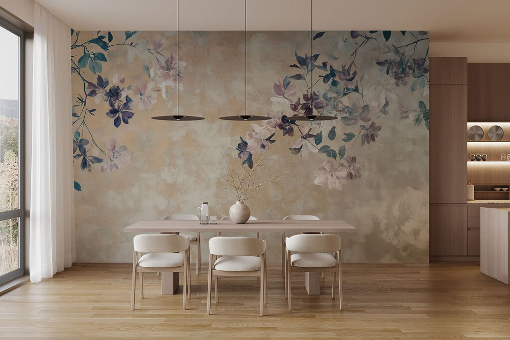Ramas azules sobre beige — interior 4