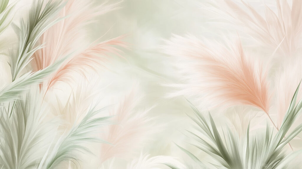 Plumeros en tonos pastel — diseño completo