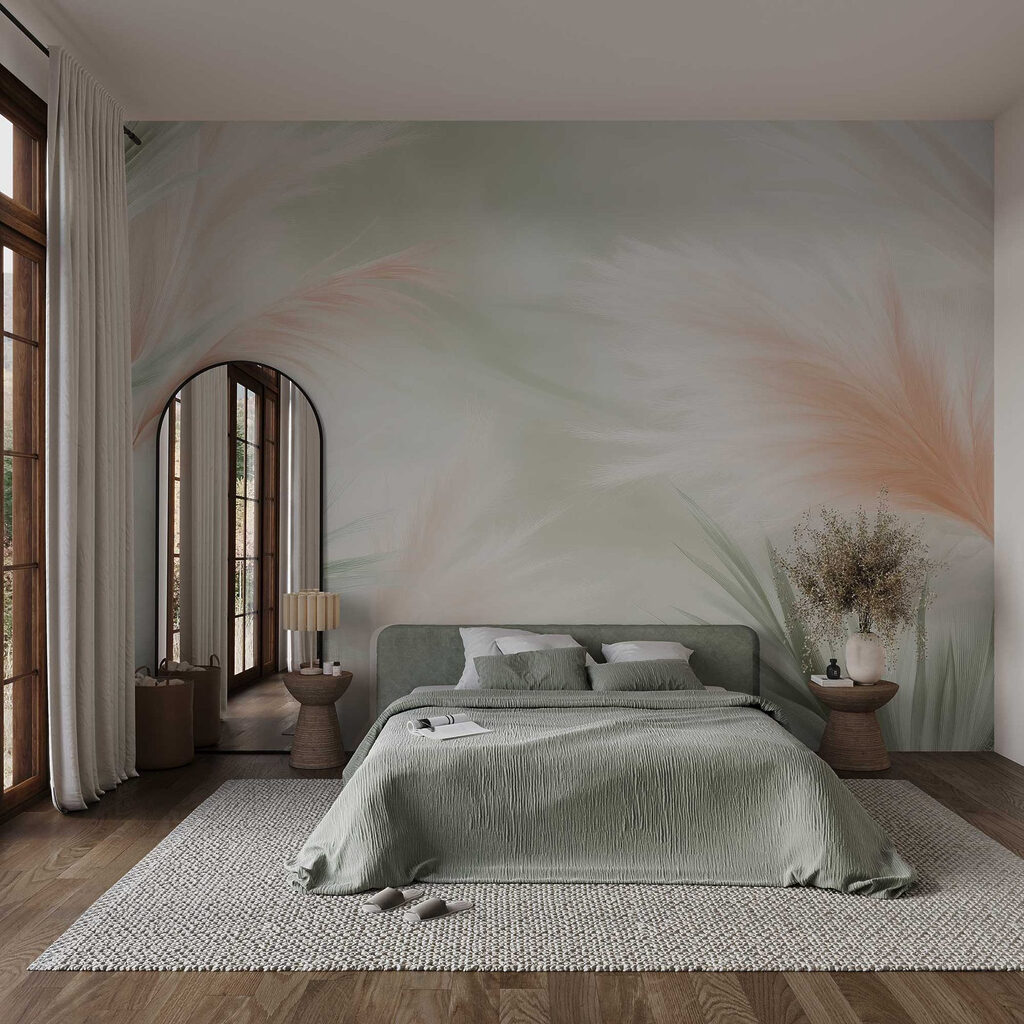 Plumeros en tonos pastel — interior 1