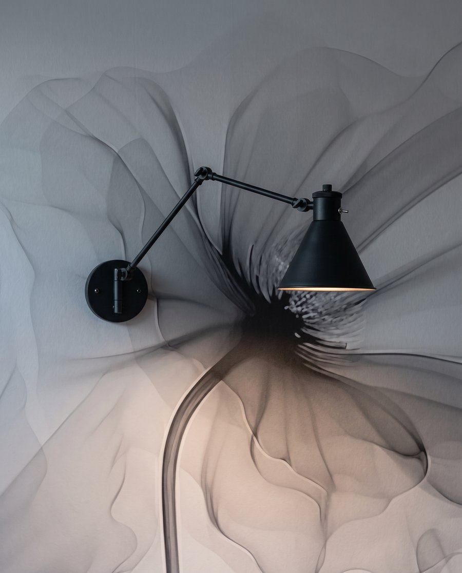 Flores transparentes sobre tallos — detalle