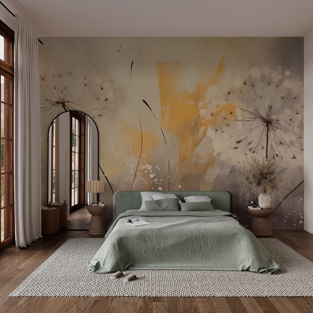 Semillas plumosas en amarillo — interior 1
