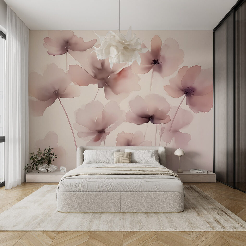 Flores rosas sobre tallos — interior 1